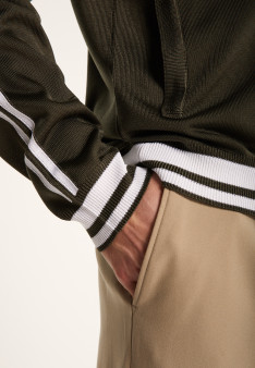 Gilet zippé en Fil Lumière - Paddy 7351 fusain/blanc - 83 Kaki