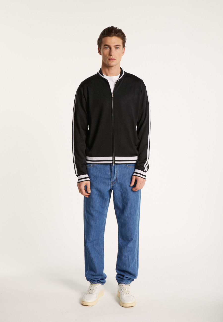 Zipped cardigan in Fil Lumière - Paddy