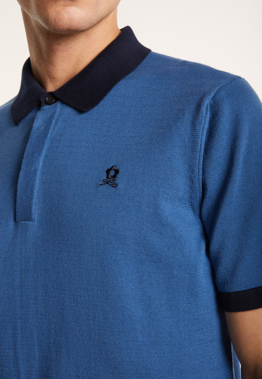 Two-tone organic cotton polo shirt - Ignacio
