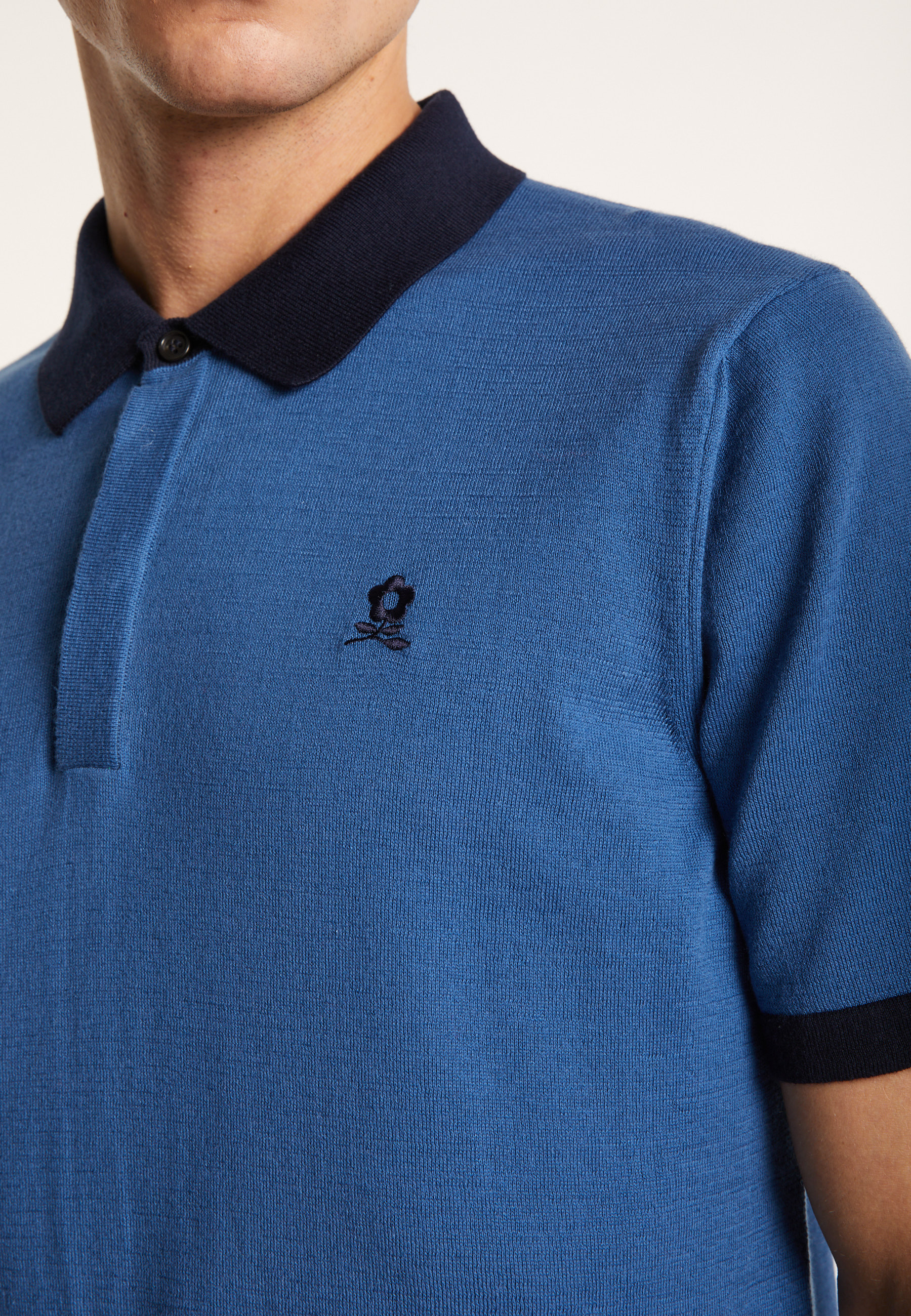Polo bicolore en coton bio - Ignacio