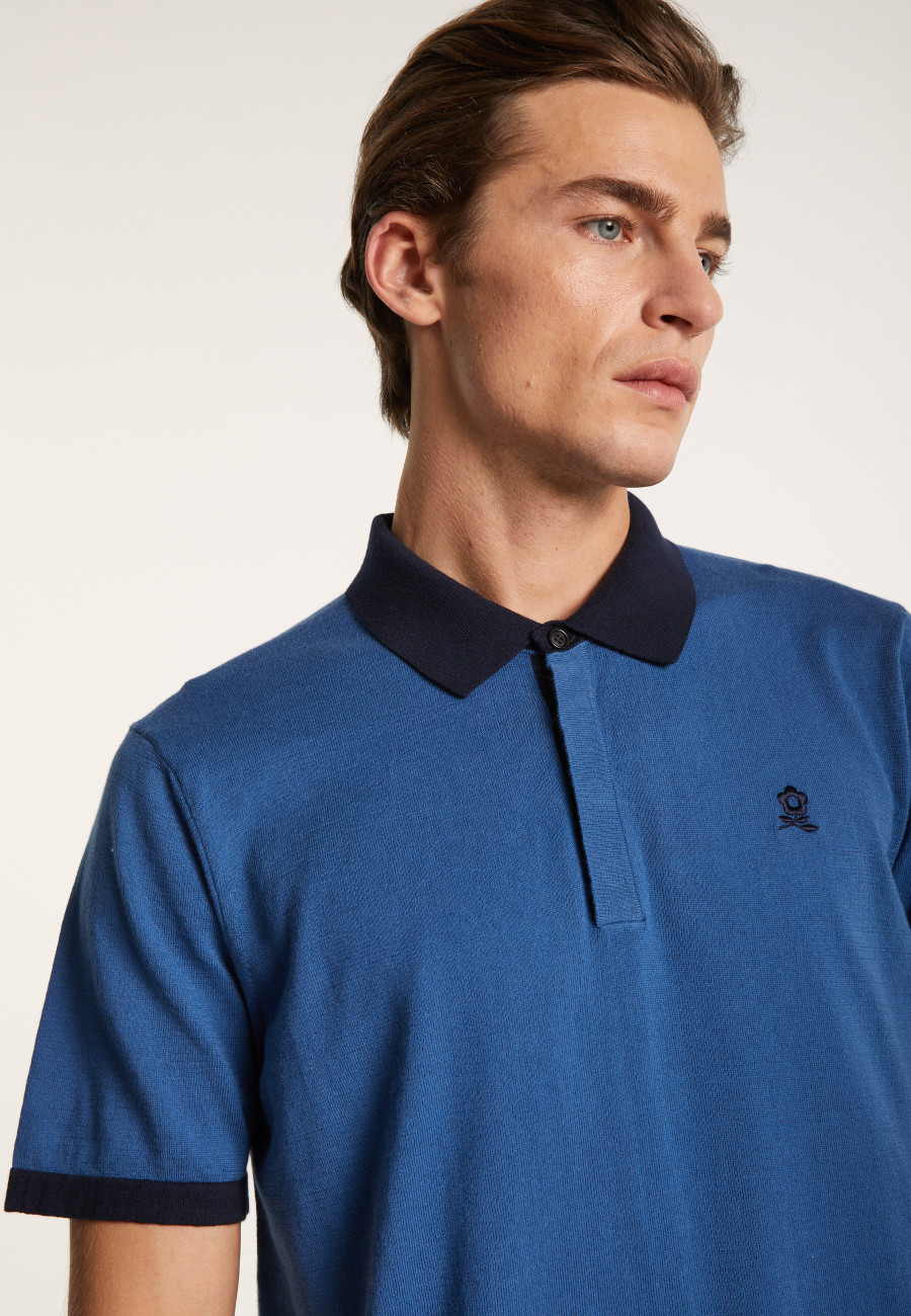 Two-tone organic cotton polo shirt - Ignacio