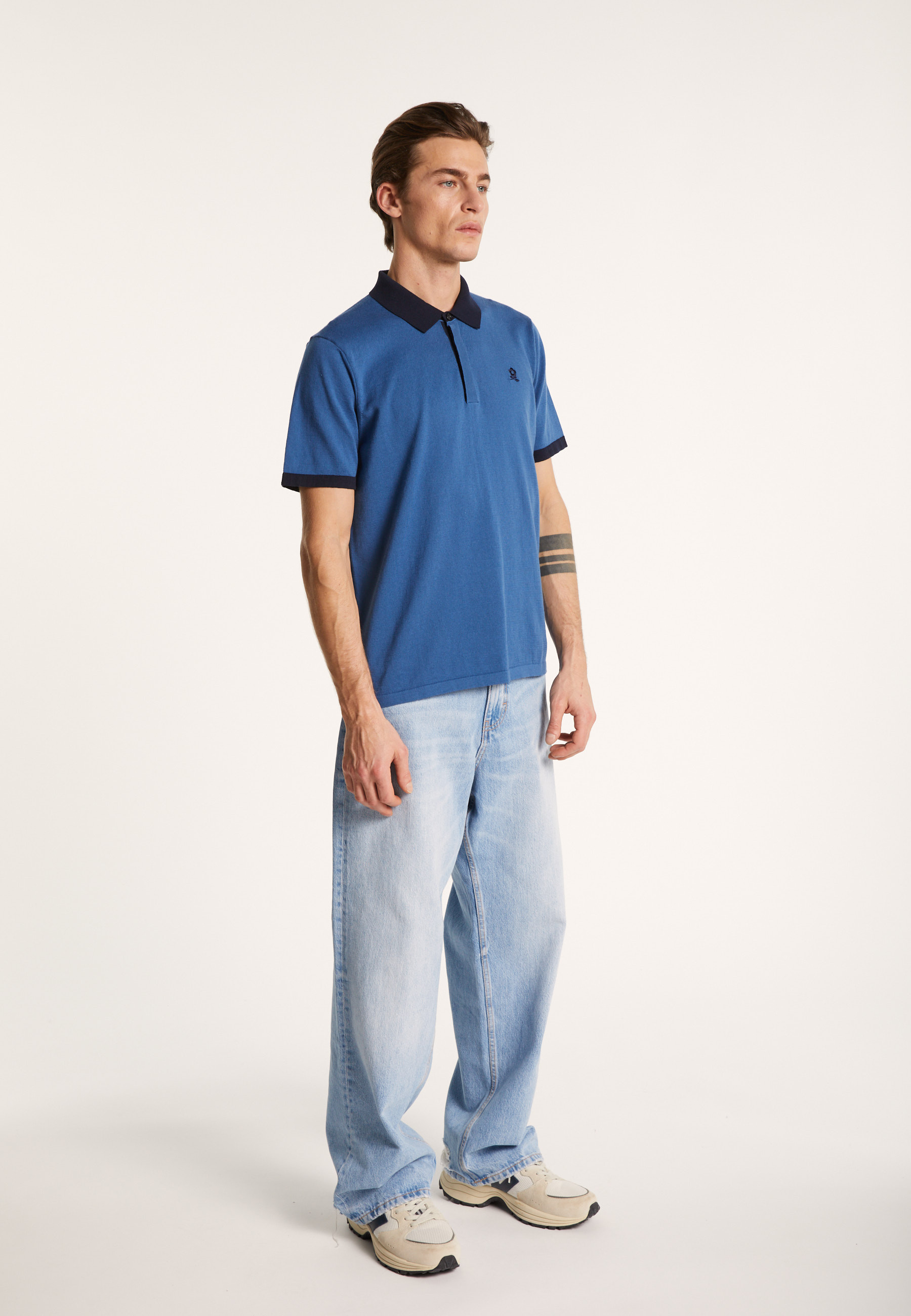 Polo bicolore en coton bio - Ignacio