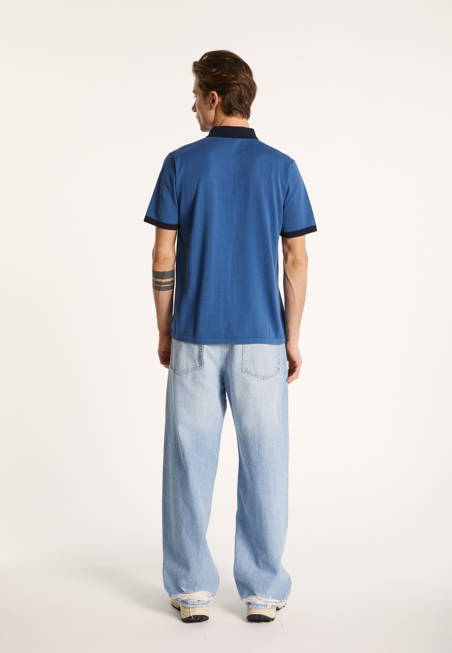 Polo bicolore en coton bio - Ignacio