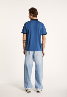 Polo bicolore en coton bio - Ignacio