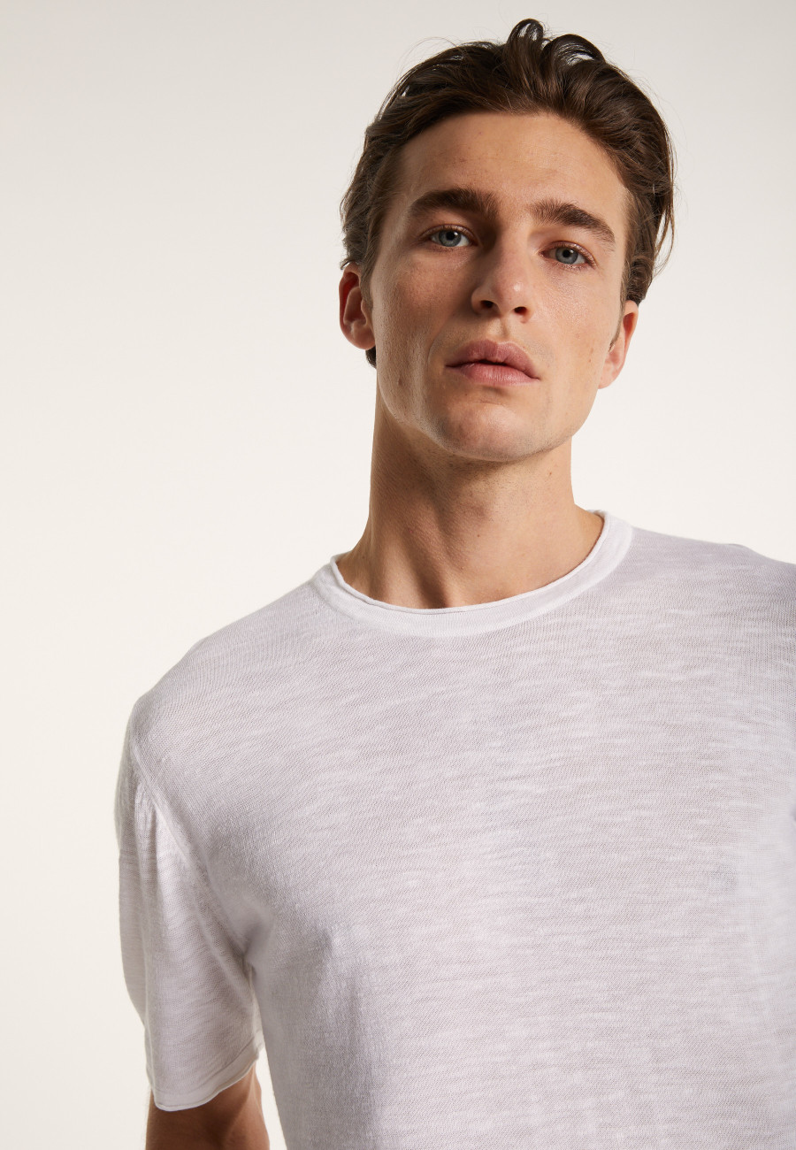 T-shirt col rond en lin flammé - Renaud