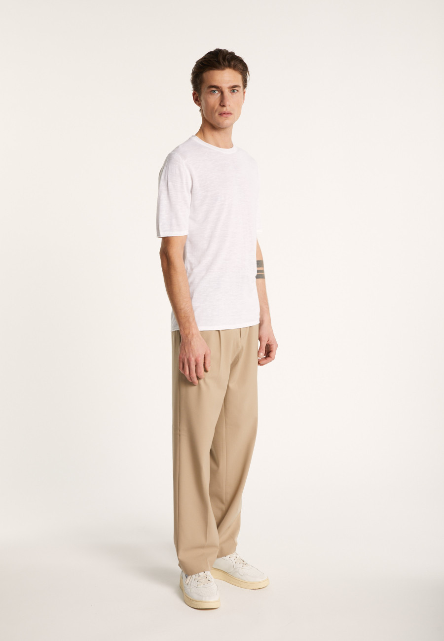 T-shirt col rond en lin flammé - Renaud