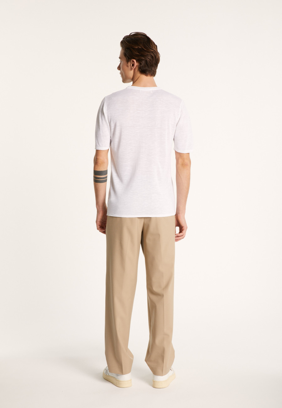 T-shirt col rond en lin flammé - Renaud