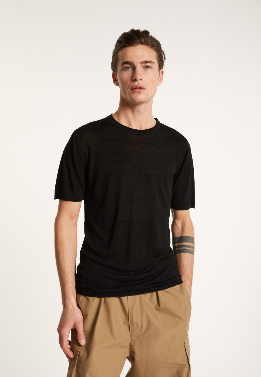 T-shirt col rond en lin flammé - Renaud