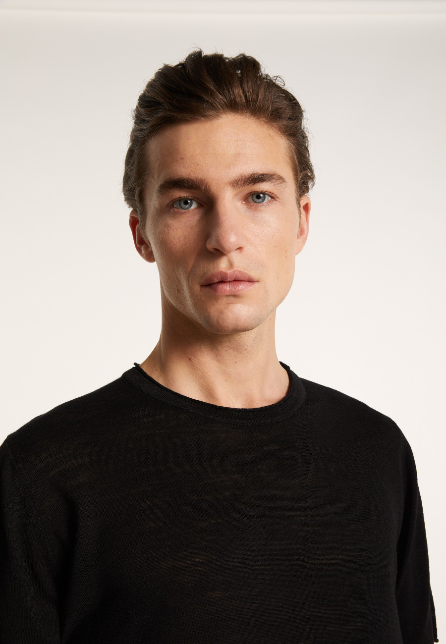 T-shirt col rond en lin flammé - Renaud