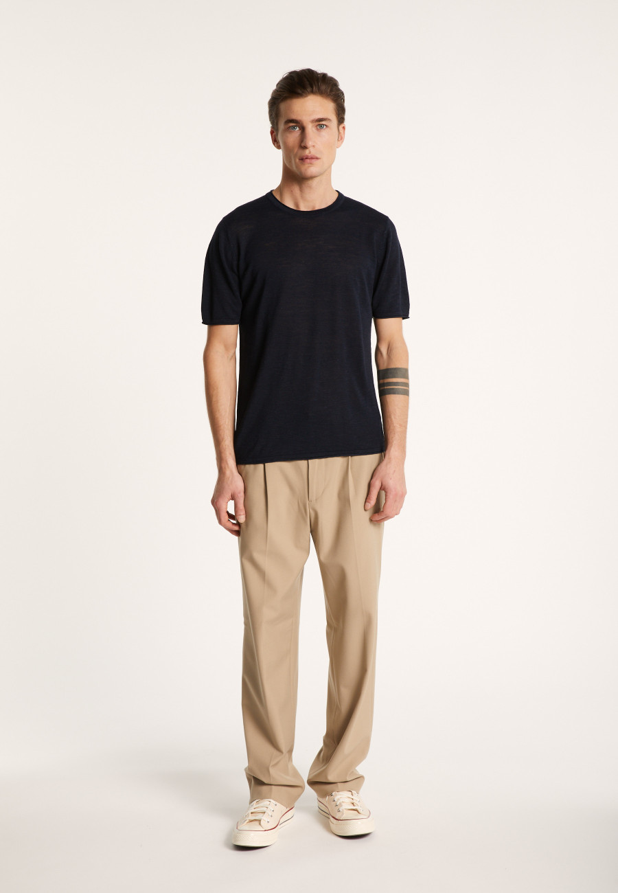 T-shirt col rond en lin flammé - Renaud