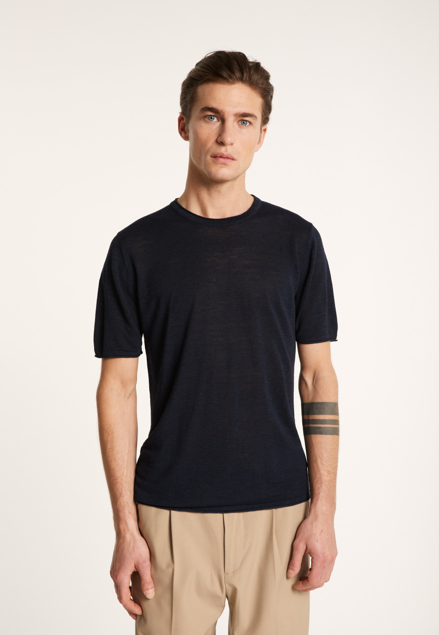 T-shirt col rond en lin flammé - Renaud