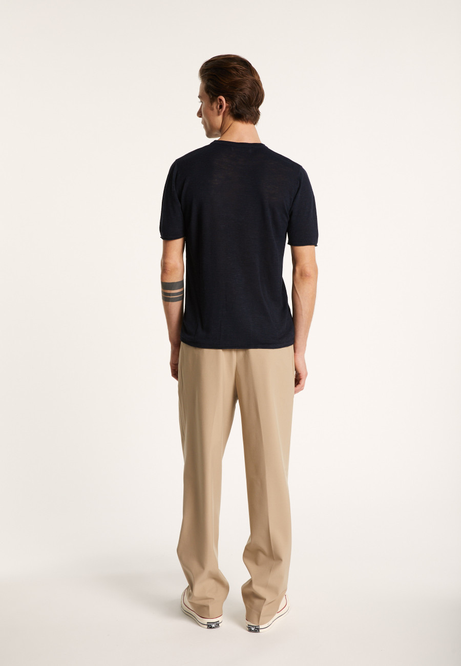 T-shirt col rond en lin flammé - Renaud