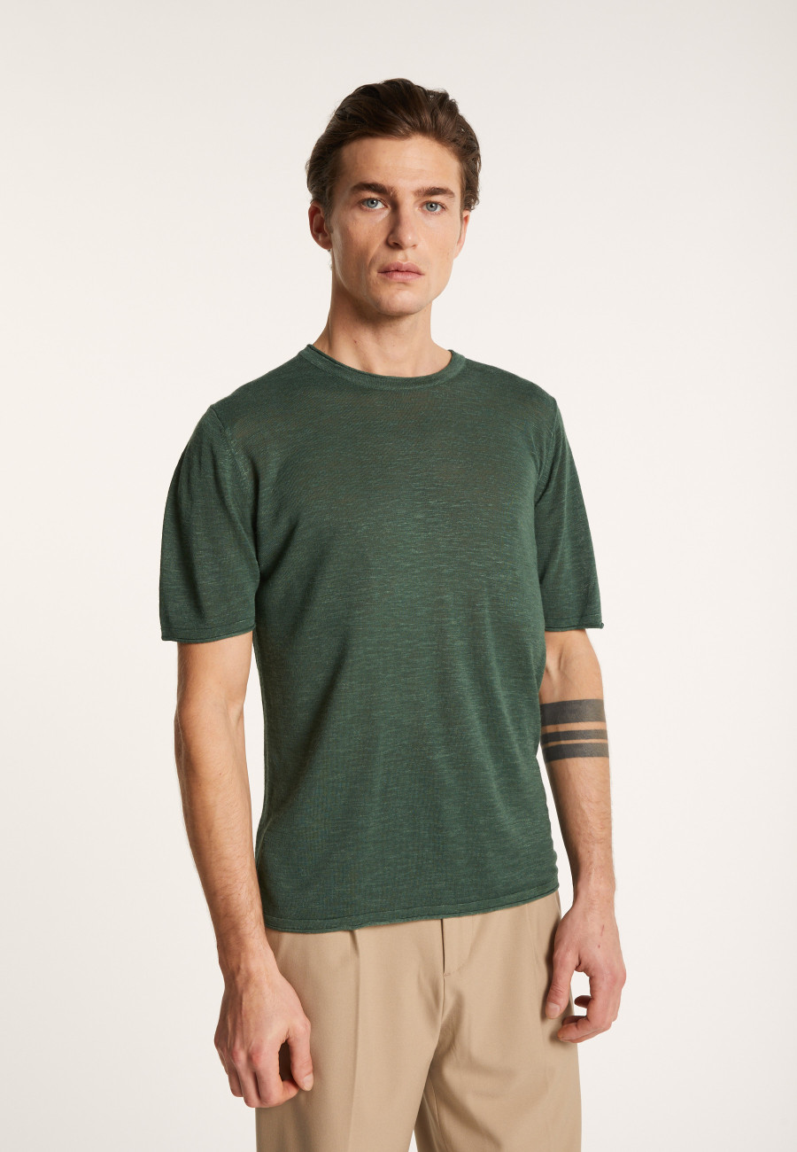 T-shirt col rond en lin flammé - Renaud