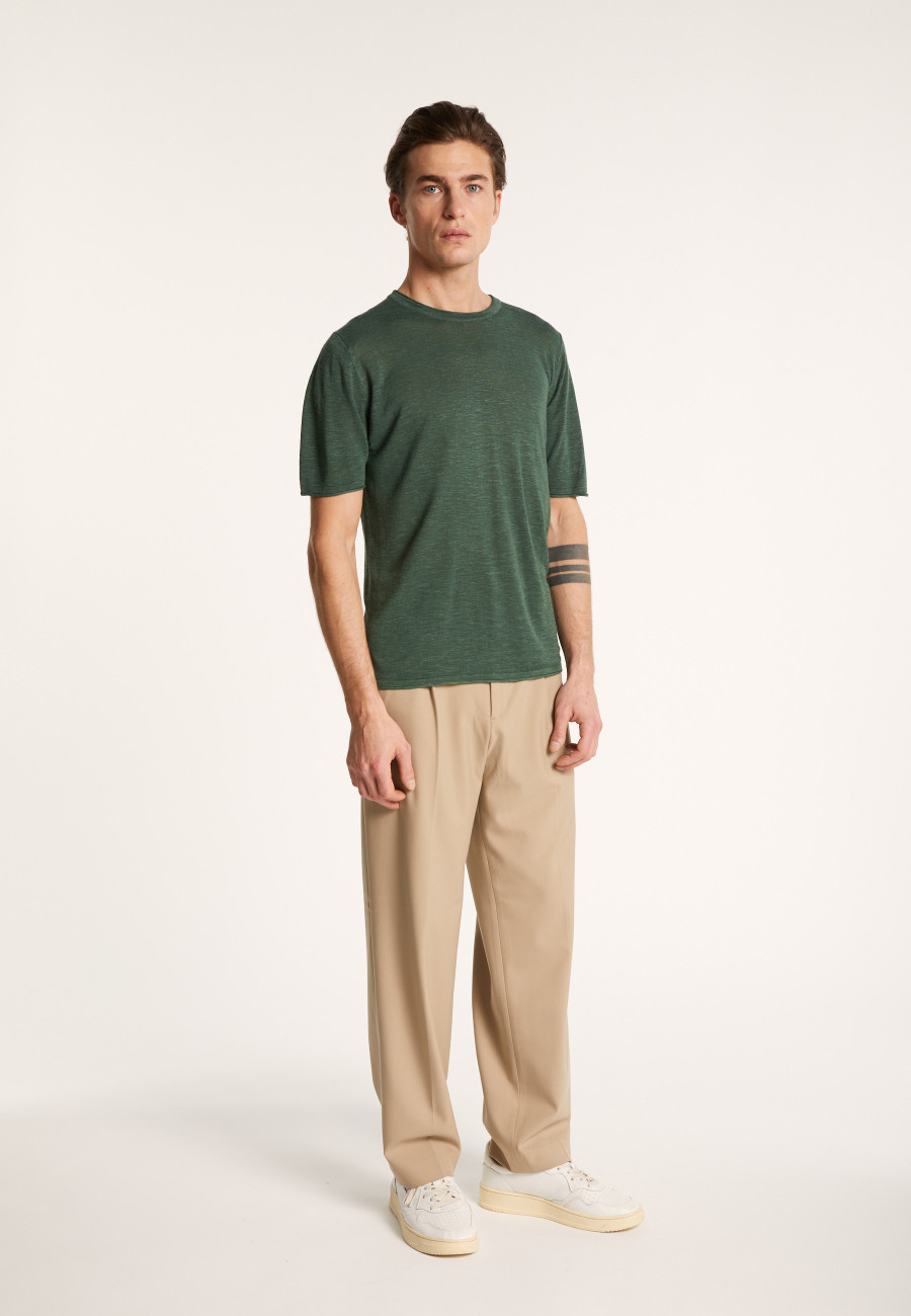 T-shirt col rond en lin flammé - Renaud