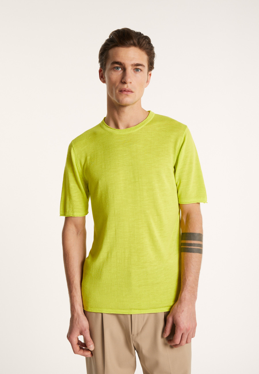 T-shirt col rond en lin flammé - Renaud