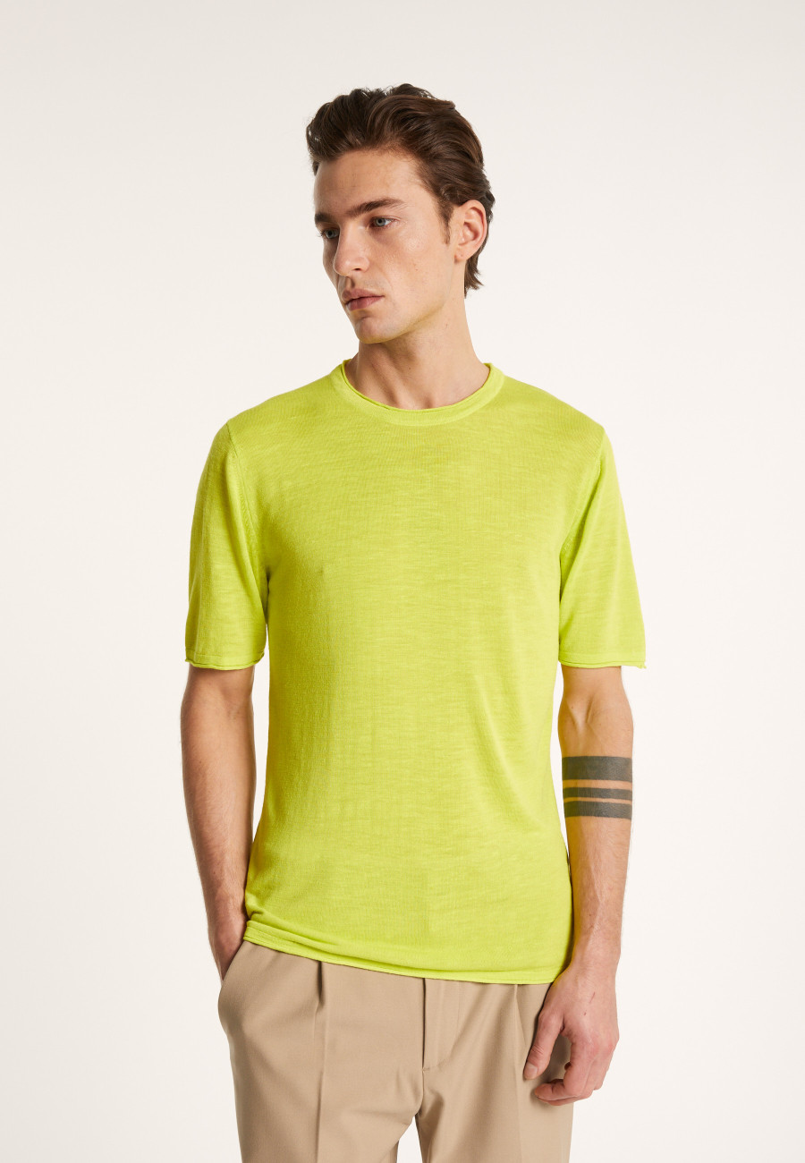 T-shirt col rond en lin flammé - Renaud
