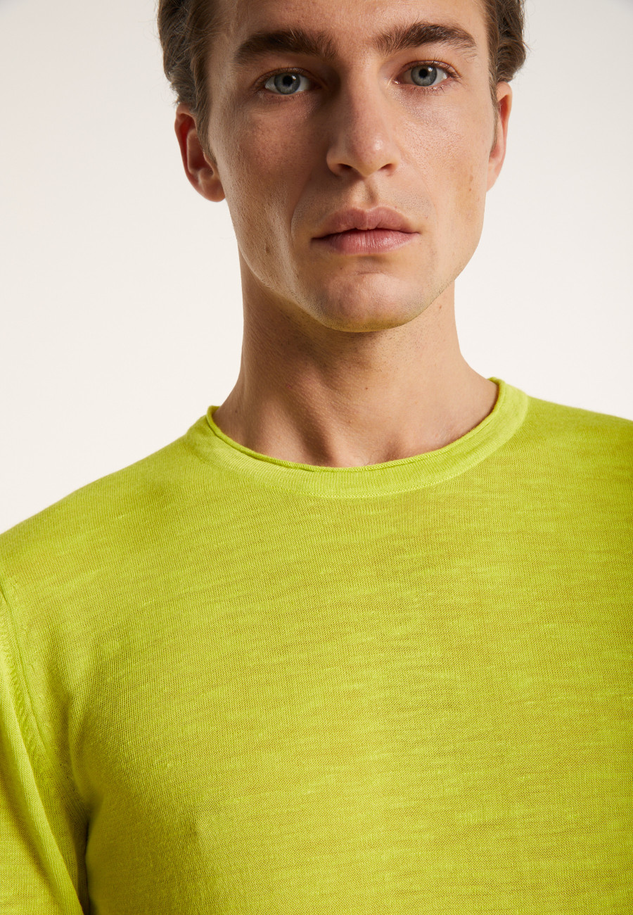 T-shirt col rond en lin flammé - Renaud