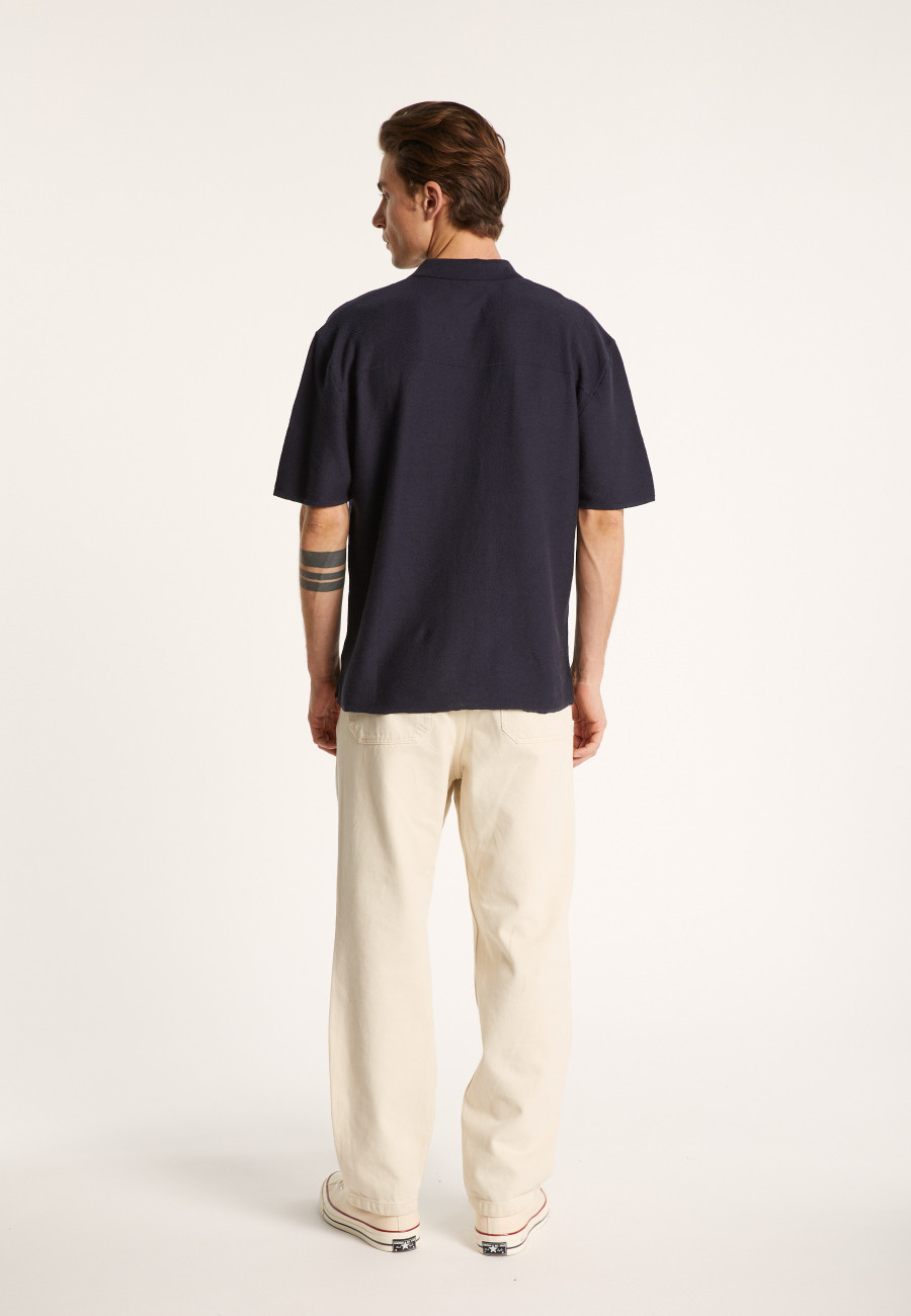 Chemise manches courtes en coton et lin - Igino