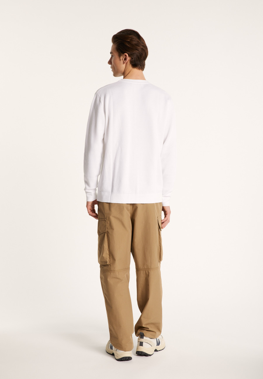 Round-neck sweater in slub cotton and linen - Isaia