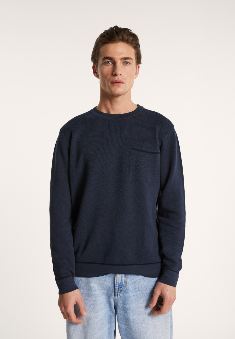 Round-neck sweater in slub cotton and linen - Isaia