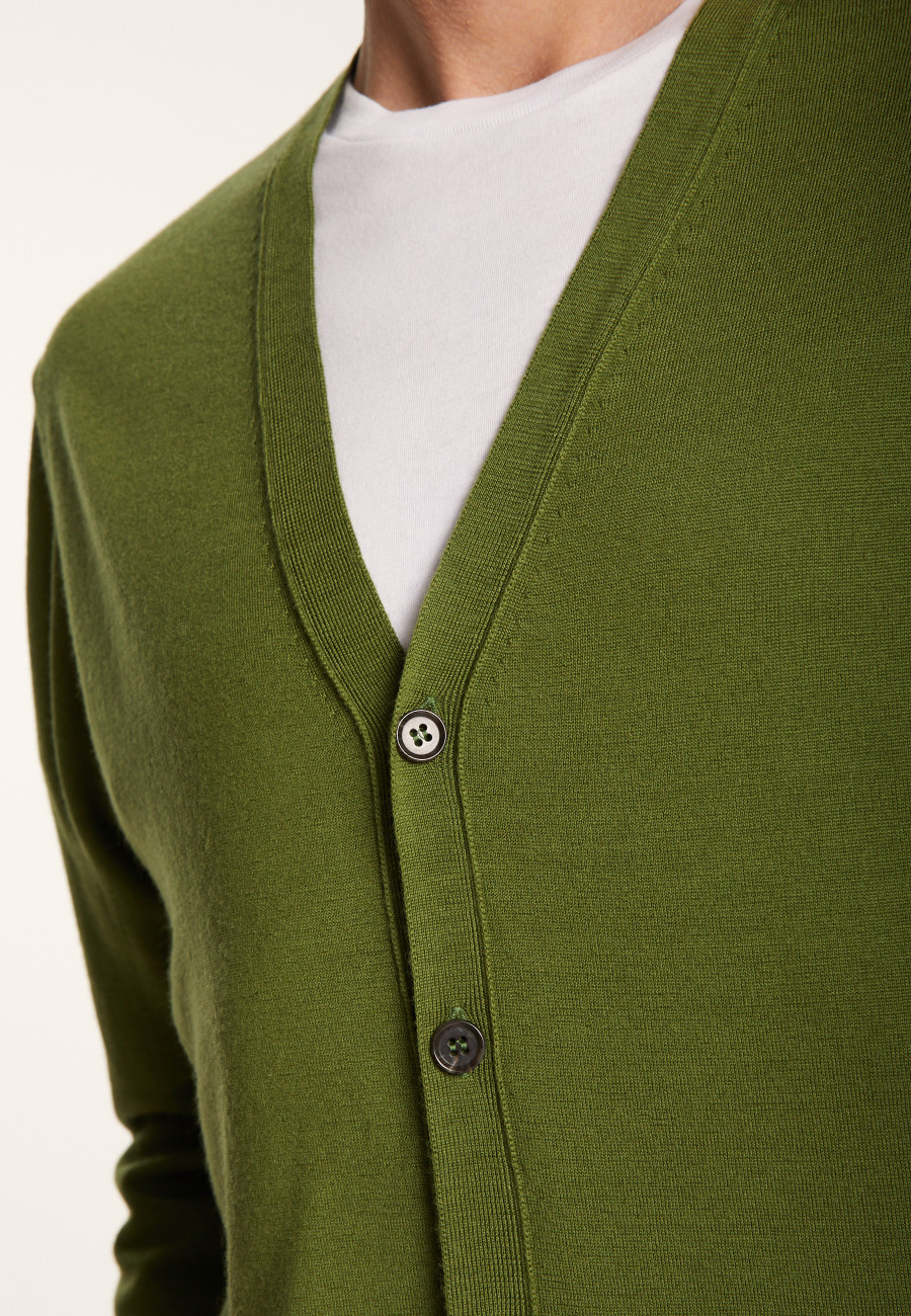 Cardigan de lã merino com botões - Etienne