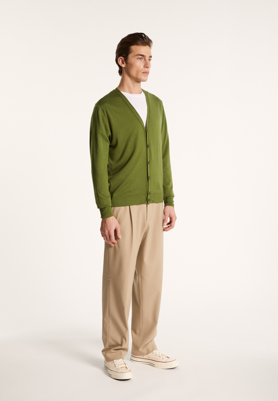 Buttoned merino wool cardigan - Etienne