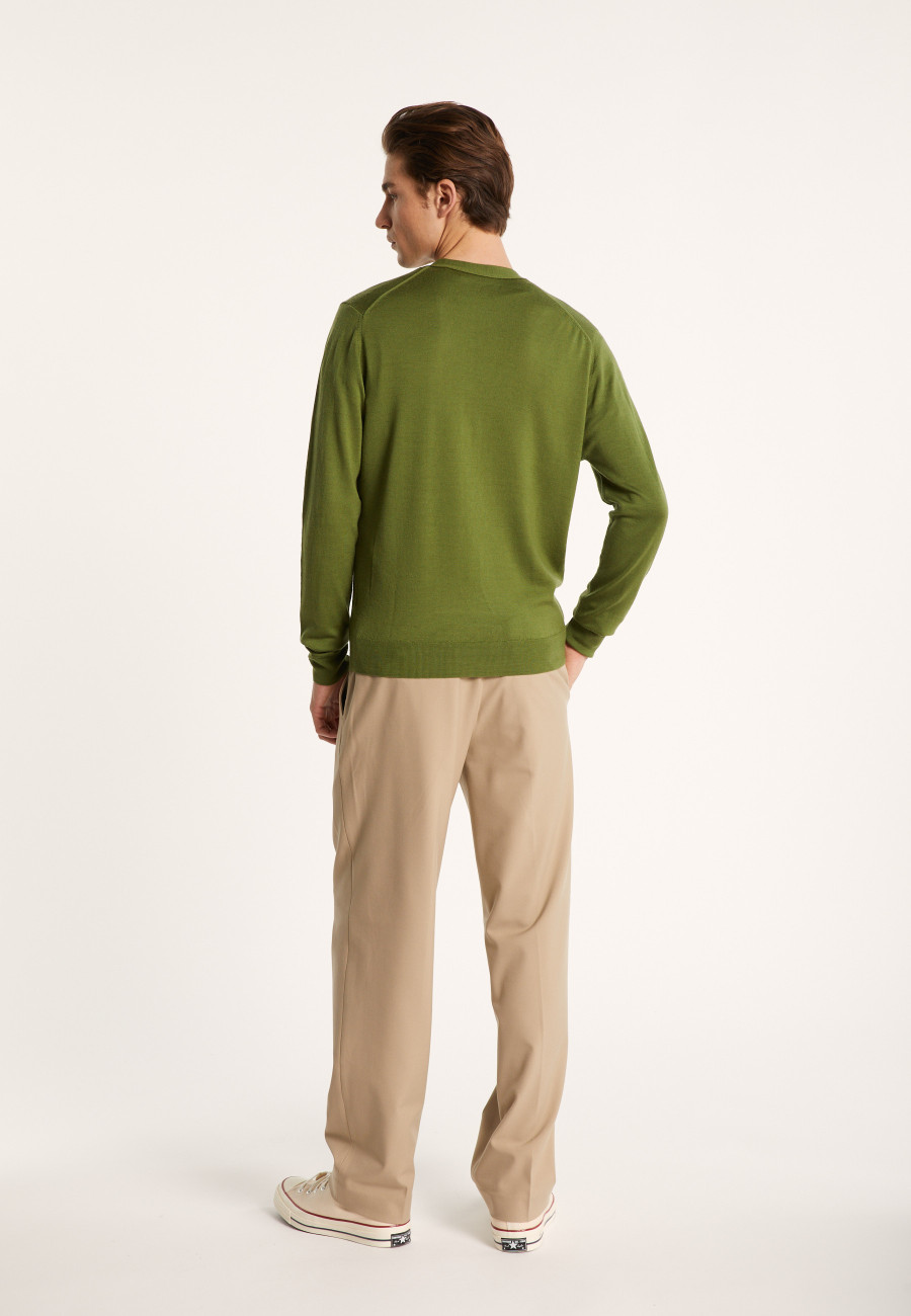 Buttoned merino wool cardigan - Etienne