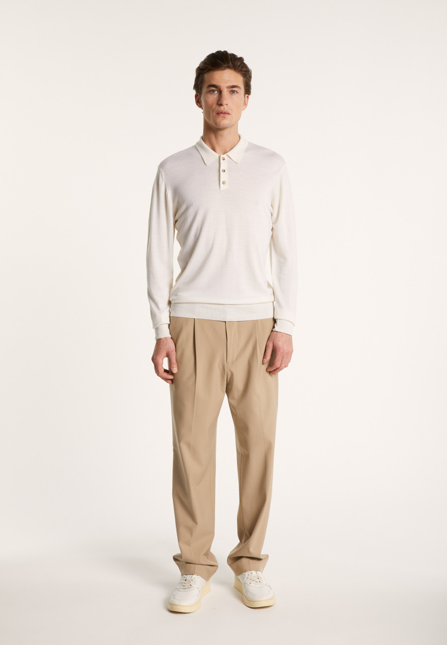 Camisa polo de lã merino de manga comprida - Eni