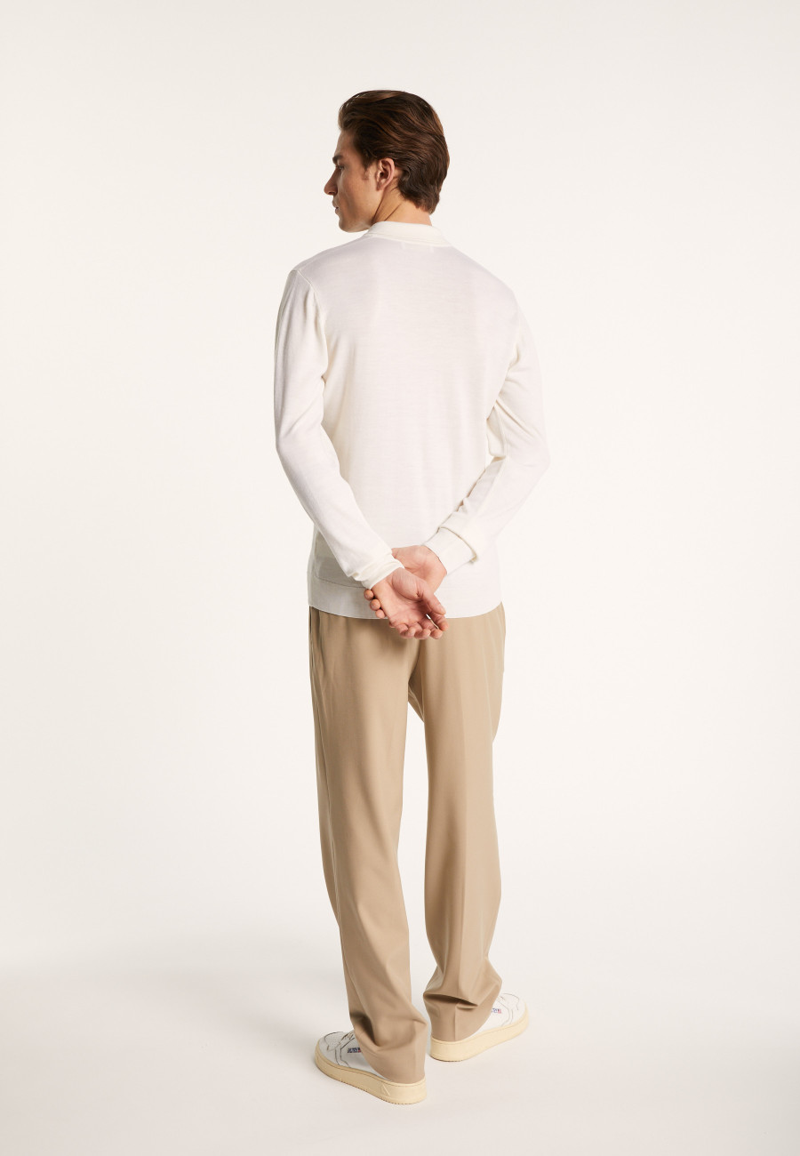 Long-sleeved merino wool polo shirt - Eni