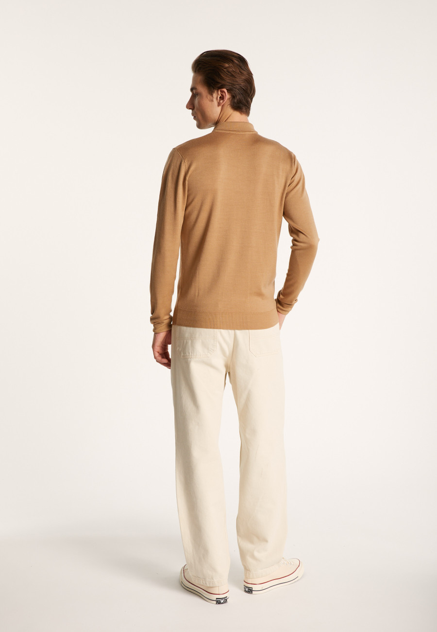 Long-sleeved merino wool polo shirt - Eni