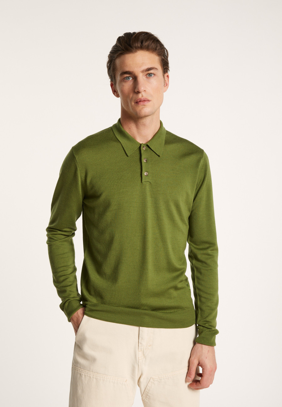 Camisa polo de lã merino de manga comprida - Eni