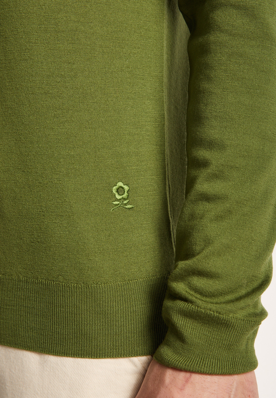 Long-sleeved merino wool polo shirt - Eni