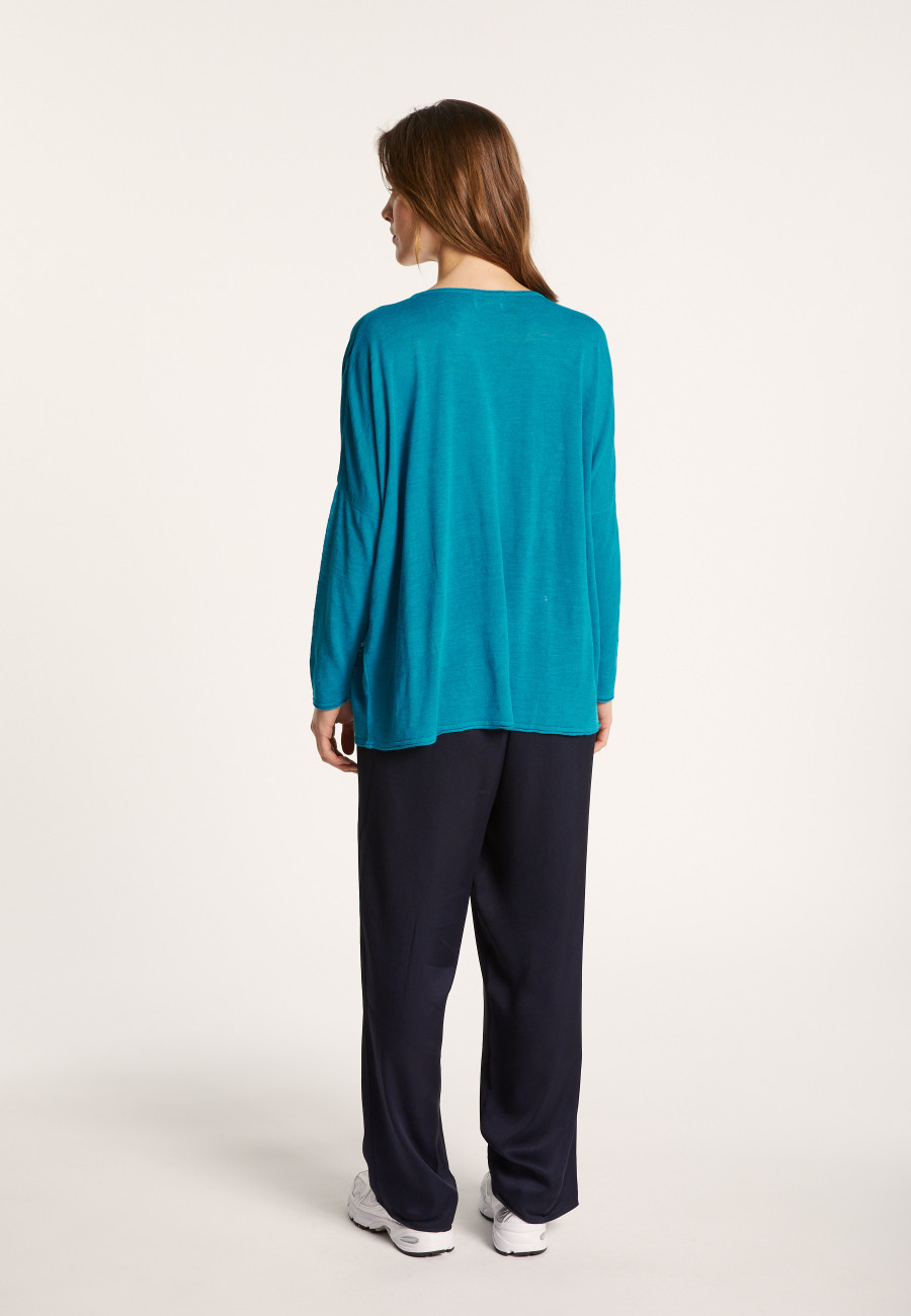 Camiseta folgada de linho com estampa slub - Balou