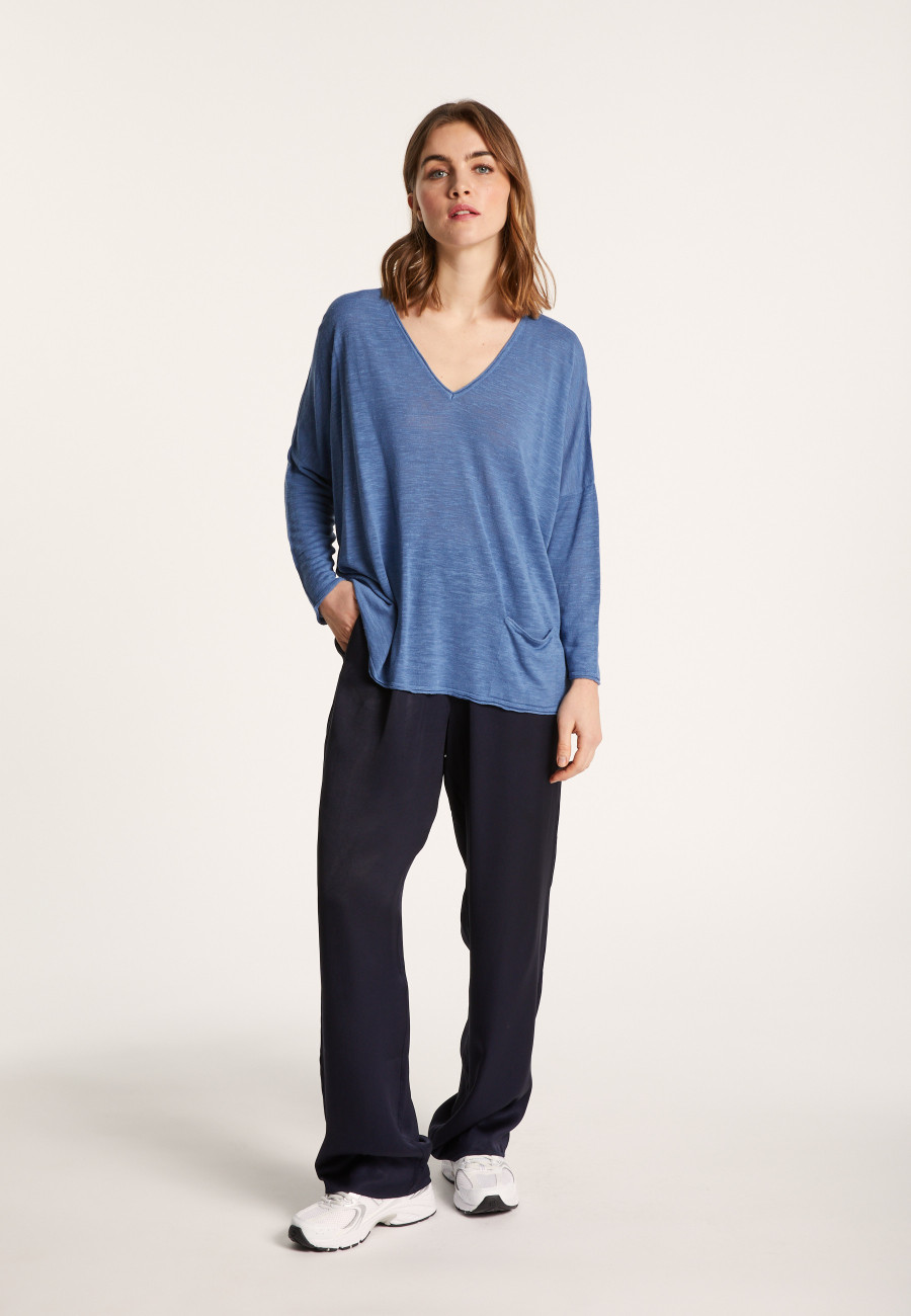 Camiseta folgada de linho com estampa slub - Balou