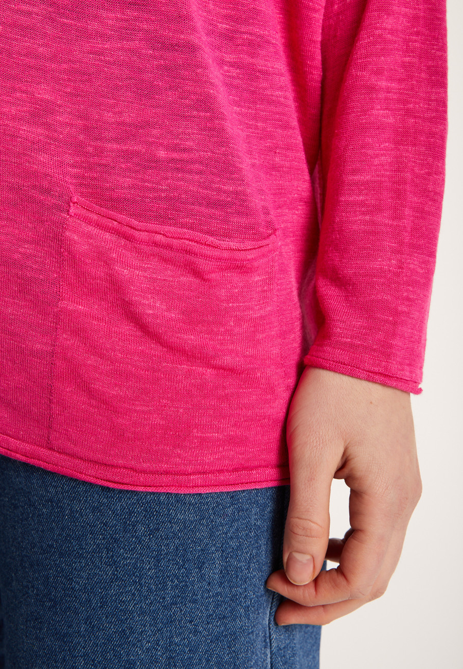 Camiseta folgada de linho com estampa slub - Balou