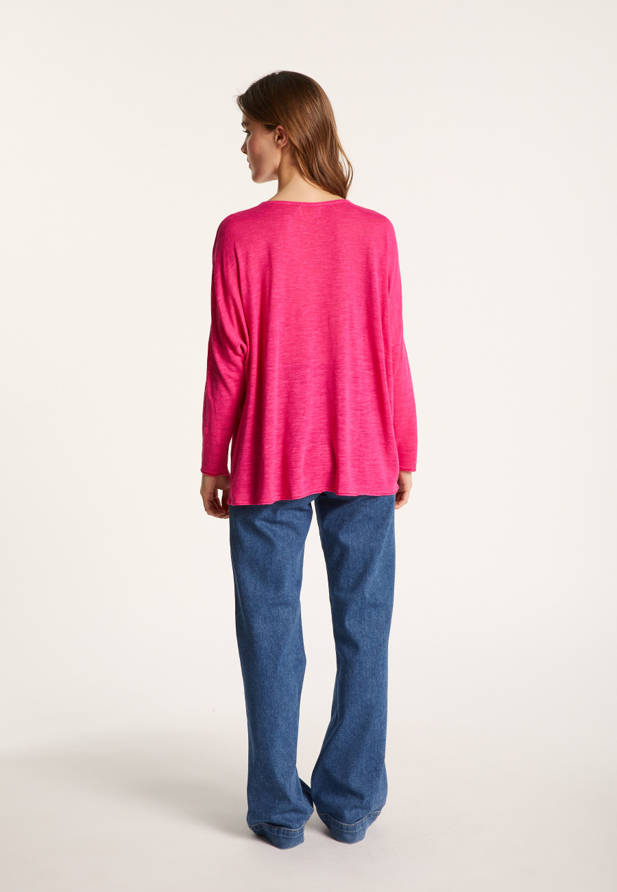 Camiseta folgada de linho com estampa slub - Balou