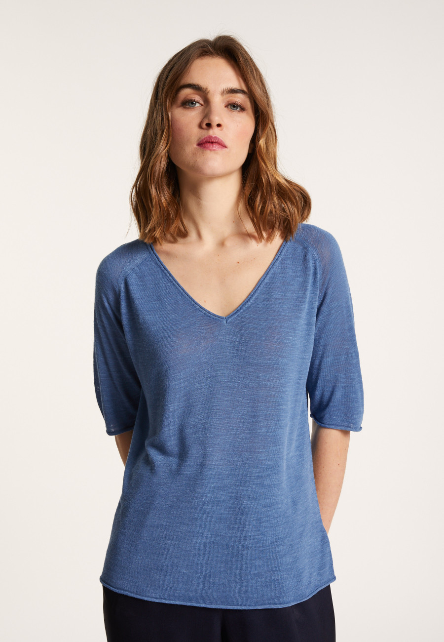 Camiseta manga cotovelo linho flamed - Bonbon