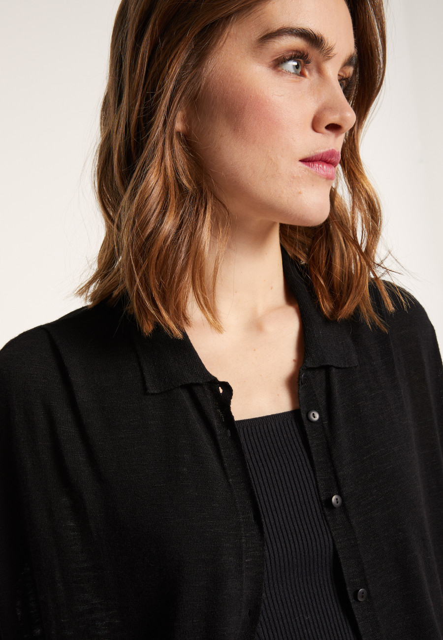 Long slub linen vest - Nora