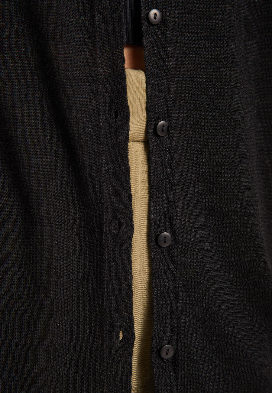 Long slub linen vest - Nora