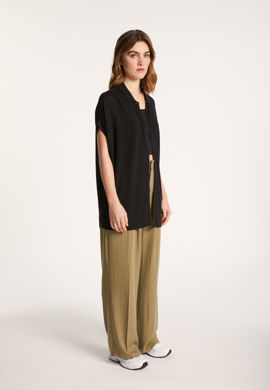 Long slub linen vest - Nora