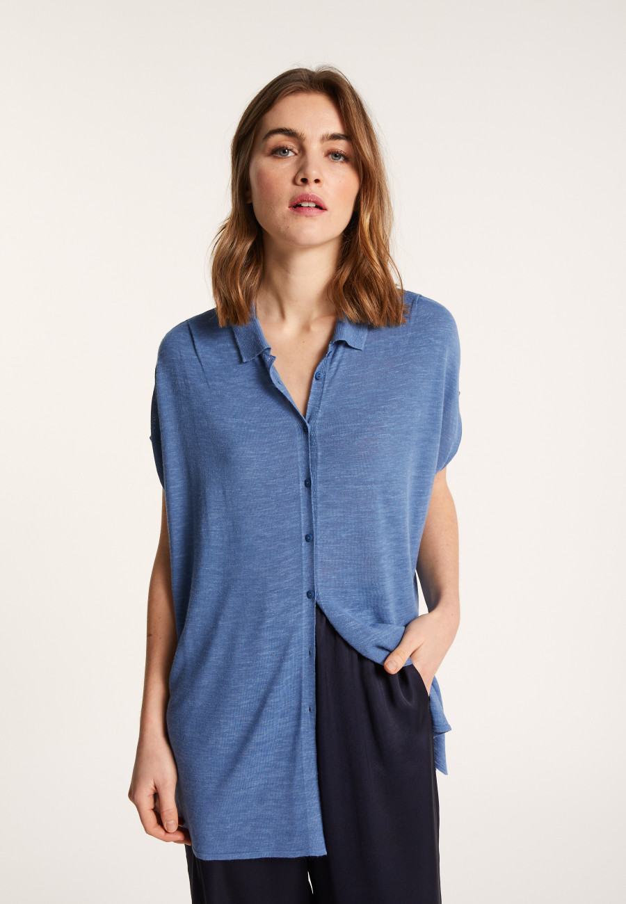 Long slub linen vest - Nora