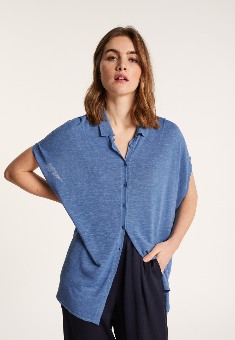 Long slub linen vest - Nora