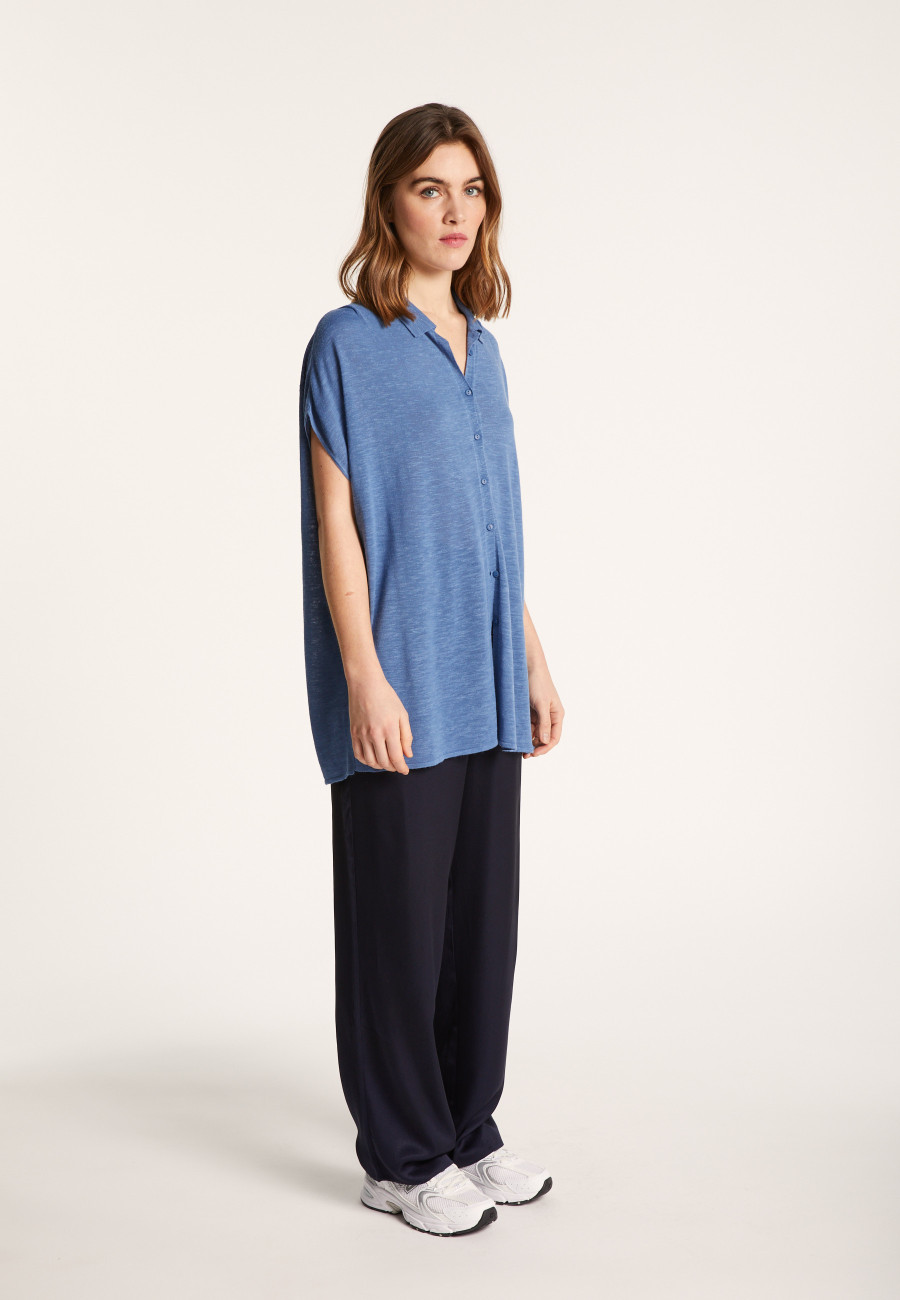 Long slub linen vest - Nora