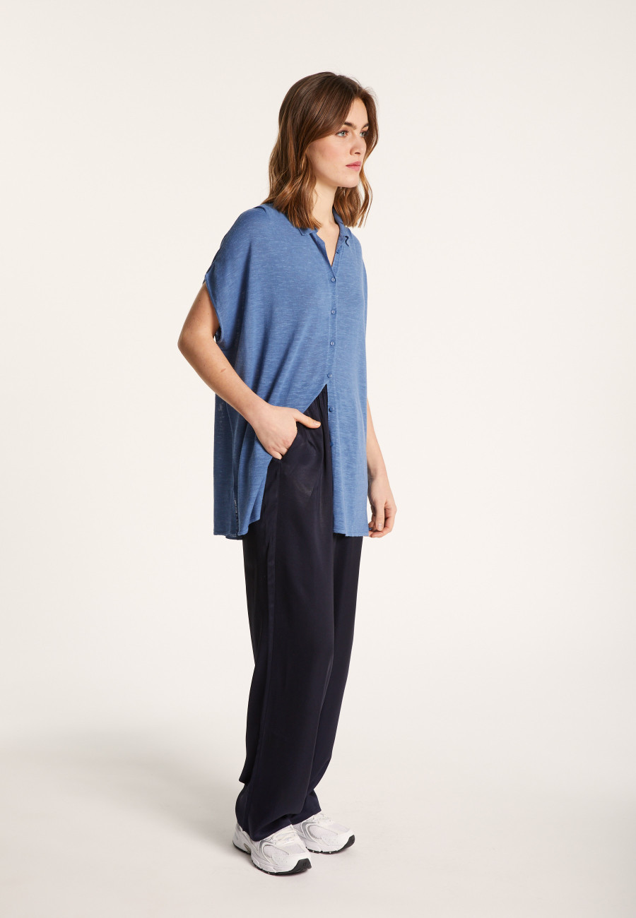 Long slub linen vest - Nora