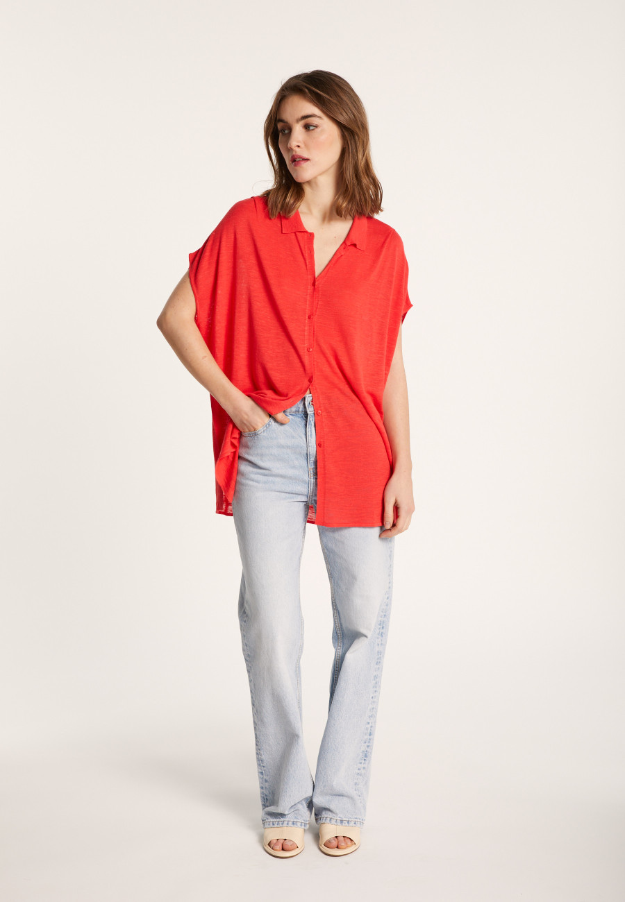 Long slub linen vest - Nora