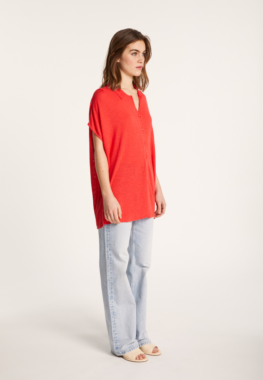 Long slub linen vest - Nora