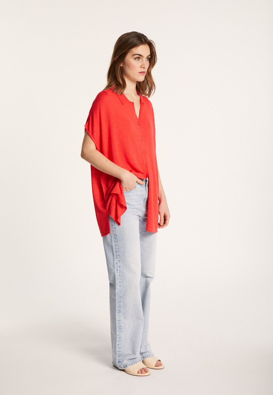 Long slub linen vest - Nora