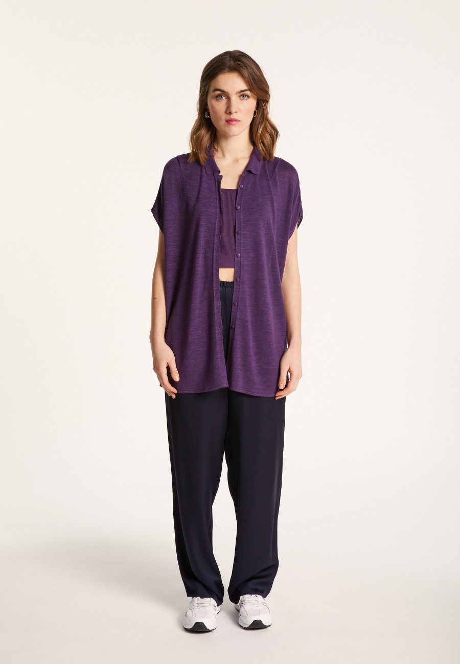 Gilet long en lin flammé - Nora