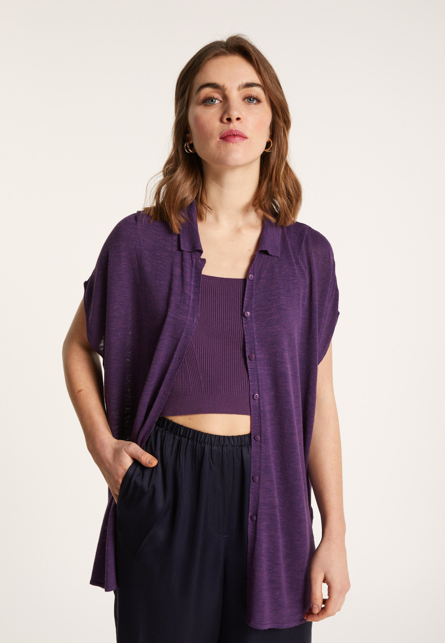 Gilet long en lin flammé - Nora