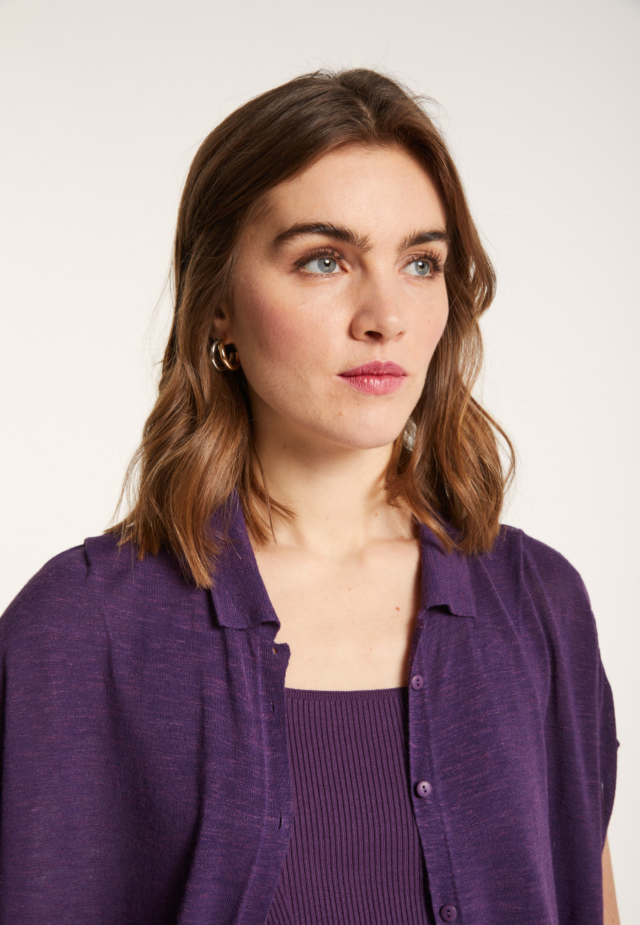 Long slub linen vest - Nora